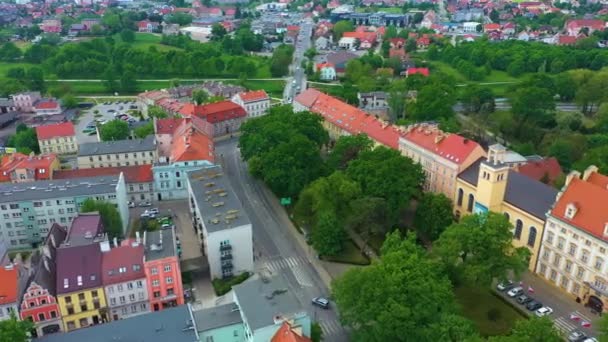 Şehir Merkezi Olawa Urzad Miasta Havacılık Polonya Yüksek Kalite Görüntü — Stok video