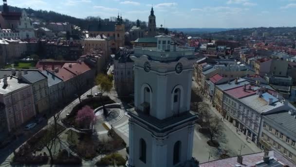 Museum Bells Pipes Panorama Przemysl Aerial View Poland High Quality — Stockvideo