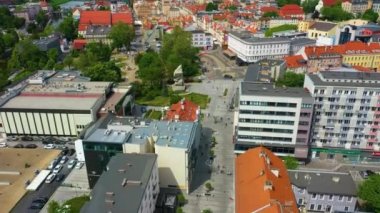 Freedom Square Opole Plac Wolnosci Hava Görüntüsü Polonya. Yüksek kalite 4k görüntü