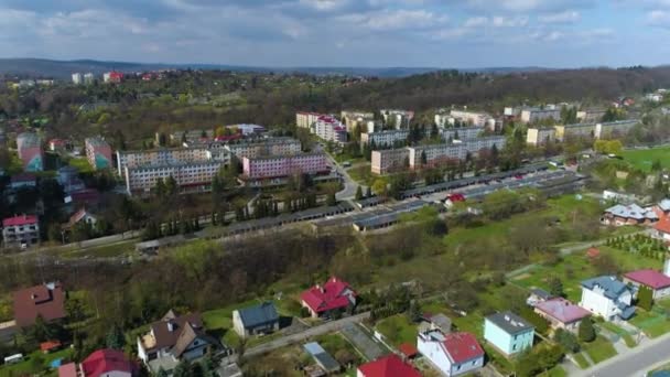 Panorama Houses Hill Kazanow Przemysl Wzgorze Aerial View Poland High — Wideo stockowe