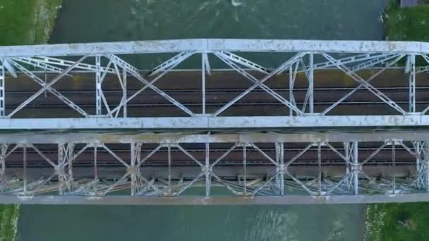 Railway Bridge Przemysl Most Kolejowy Aerial View Poland High Quality — Stock video