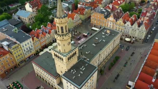Hlavní Náměstí Opole Rynek Ratusz Aerial View Polsko Vysoce Kvalitní — Stock video