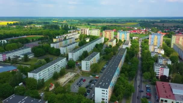 Panorama Appartement Olawa River Aerial View Polen Hoge Kwaliteit Beeldmateriaal — Stockvideo