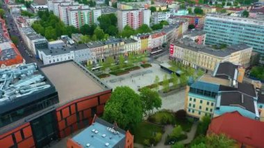 Square Kopernika Opole Plac Aerial View Poland. High quality 4k footage