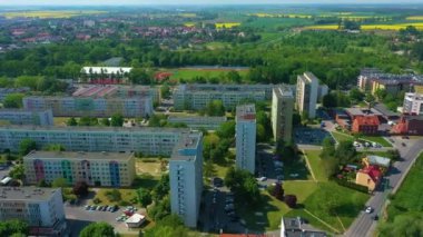 Panorama Apartment Olawa By River Aerial View Poland. High quality 4k footage