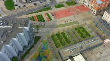 Pazar Meydanı Katowice Rynek Havayolları Polonya. Yüksek kalite 4k görüntü