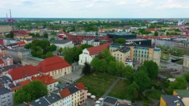 Upper Castle Opole Zamek Gorny Aerial View Poland. High quality 4k footage