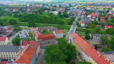 Panorama Köprüsü Nehri Odra Olawa Rzeka Havacılık Görünümü Polonya. Yüksek kalite 4k görüntü