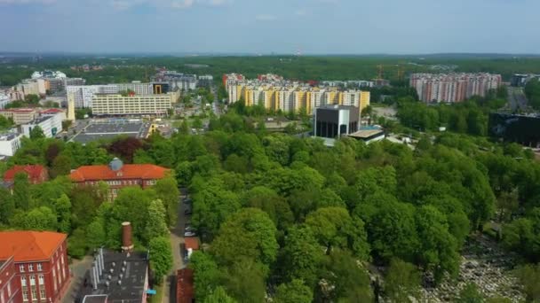 Silesian Library Katowice Biblioteka Slaska Aerial View Poland High Quality — 비디오