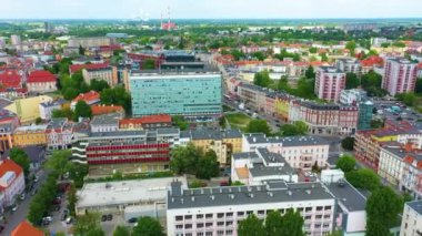 Provincial Office Square Kopernika Opole Plac Aerial View Poland. High quality 4k footage