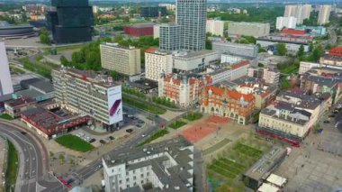 Pazar Meydanı Katowice Rynek Havayolları Polonya. Yüksek kalite 4k görüntü