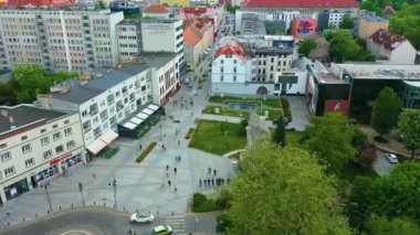 Freedom Square Opole Plac Wolnosci Aerial View Poland. High quality 4k footage