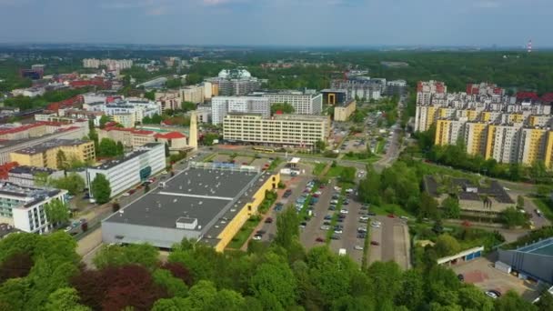 Panorama Shopping Center Katowice Centrum Handlowe Aerial View Poland High — Video