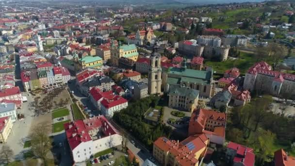 Basilica Cathedral Square Przemysl Plac Katedralny Aerial View Poland High — Stockvideo