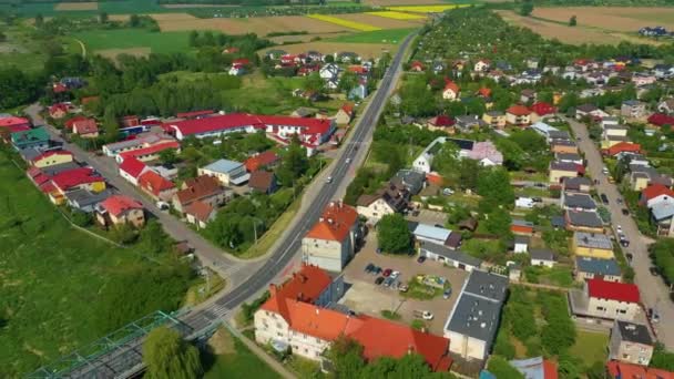 Bridge Olawa Aerial View Poland High Quality Footage — ストック動画