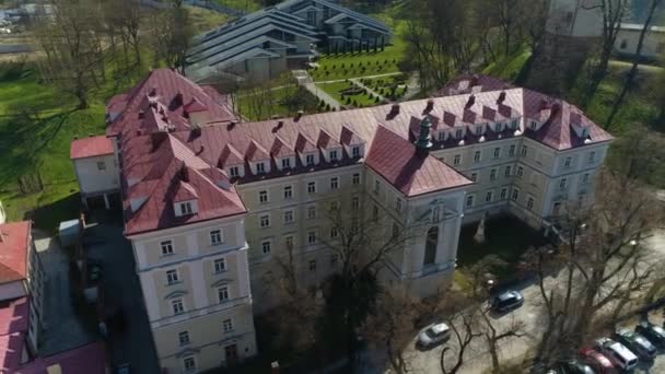 Высшая Духовная Семинария Przemysl Seminarium Duchowe Aerial View Poland Высококачественные — стоковое видео