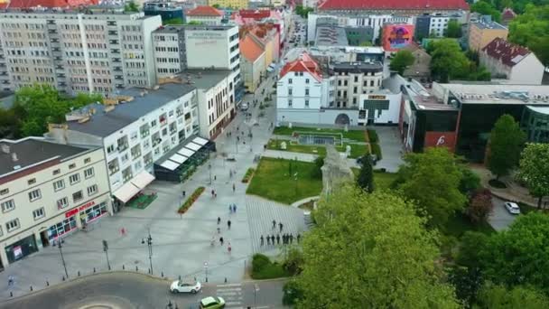 Площадь Свободы Opole Plac Wolnosci Вид Воздуха Польша Высококачественные Кадры — стоковое видео