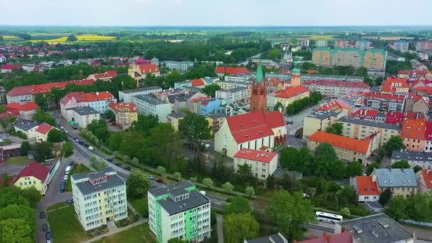 Fristaden Olawa Sanktuarium Flygfoto Polen Högkvalitativ Film — Stockvideo