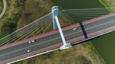 Köprü Kapısı Nehri San Przemysl En Hava Görüntüsü Polonya. Yüksek kalite 4k görüntü