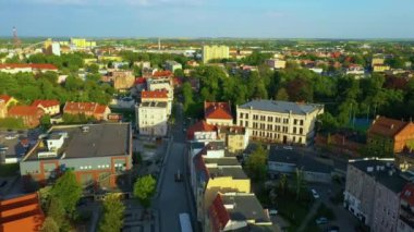 Panorama Apartments Brzeg Mieszkania Park Rzeka Aerial View Poland. High quality 4k footage