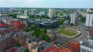 Alışveriş Merkezi Katowice Centrum Handlowe Hava Görüntüleme Polonya. Yüksek kalite 4k görüntü