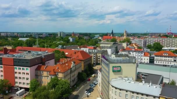 Panorama Krakowska Street Opole Aerial View Polsko Vysoce Kvalitní Záběry — Stock video