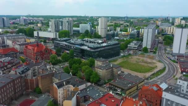 Winkelcentrum Katowice Centrum Handlowe Aerial View Polen Hoge Kwaliteit Beeldmateriaal — Stockvideo