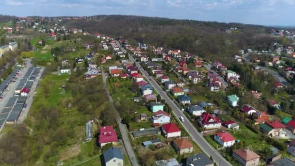 Panorama Houses Hill Przemysl Wzgorze Aerial View Poland High Quality — Wideo stockowe