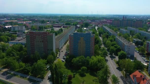 Panorama Apartment Olawa River Aerial View Poland High Quality Footage — 图库视频影像