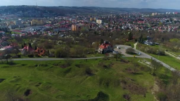 Winna Gora Observation Deck Przemysl Taras Widokowy Aerial View Poland — Wideo stockowe