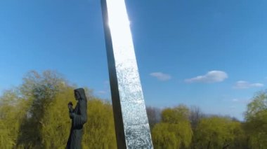 Cross On The Hill Przemysl Krzyz Na Zniesieniu Aerial View Poland. High quality 4k footage