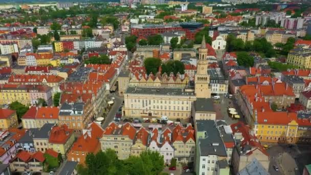 Hlavní Náměstí Opole Rynek Ratusz Aerial View Polsko Vysoce Kvalitní — Stock video