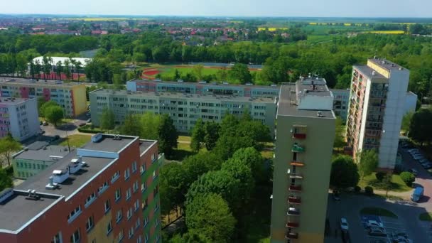 Panorama Appartamento Olawa River Vista Aerea Polonia Filmati Alta Qualità — Video Stock