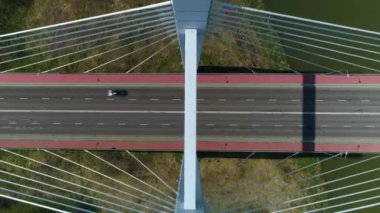 Timelapse Bridge Gate River San Przemysl Most Aerial View Poland. High quality 4k footage