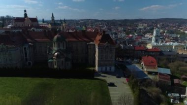 Building Of The Former Greek Catholic Theological Seminary Przemysl Aerial View Poland. High quality 4k footage