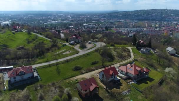 Winna Gora Observation Deck Przemysl Taras Widokowy Aerial View Poland — Stok video