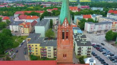 Tower Sanctuary Of Olawa Sanktuarium Aerial View Poland. High quality 4k footage