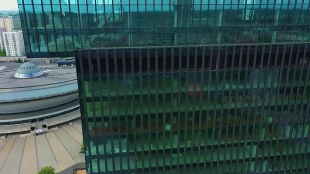 办公大楼摩天大楼Katowice Wiezowiec Aerial View Poland 高质量的4K镜头 — 图库视频影像