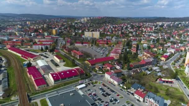 Podwinie Hill Przemysl Aerial View Polsko Vysoce Kvalitní Záběry — Stock video