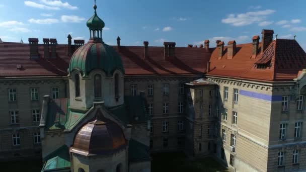 Budynek Dawnego Greckokatolickiego Seminarium Teologicznego Przemysłu Aerial View Poland Wysokiej — Wideo stockowe