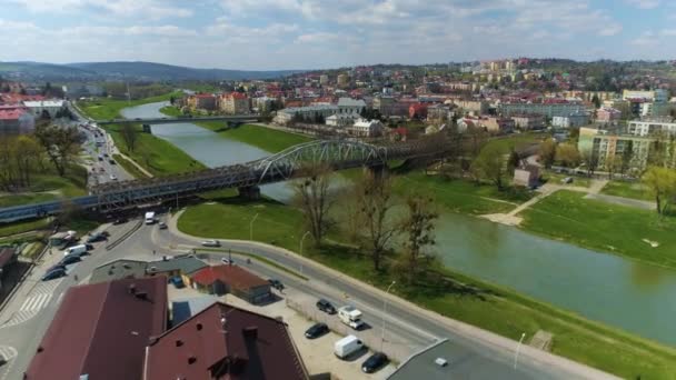 Pont Ferroviaire Przemysl Plupart Kolejowy Vue Aérienne Pologne Images Haute — Video