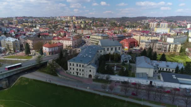 Panorama Benedictine Abbey Przemysl Opactwo Benedyktynek Aerial View Poland High — Wideo stockowe