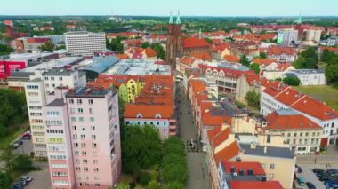 Najswietszej Caddesi Marii Panny Legnica Hava Görüntüsü Polonya. Yüksek kalite 4k görüntü