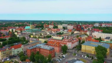 Panorama Evleri Legnica Domy Otel Havacılık Görünümü Polonya. Yüksek kalite 4k görüntü