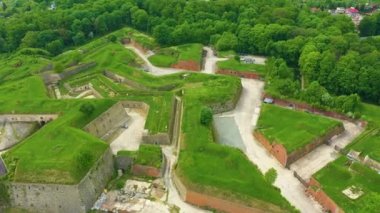 Fortress Klodzko Twierdza Aerial View Poland. High quality 4k footage