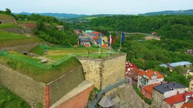 Fortress Klodzko Twierdza Aerial View Poland. High quality 4k footage