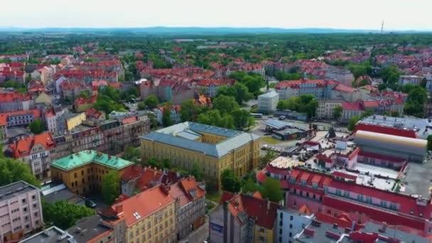 Panorama Hotel Houses Legnica Aerial View Poland High Quality Footage — Vídeo de Stock