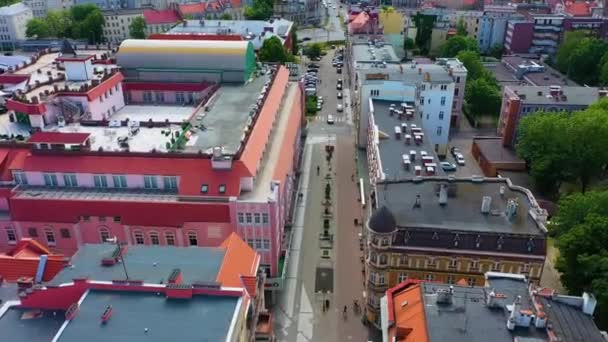 Zlotoryjska Street Legnica Ulica Aerial View Poland 高质量的4K镜头 — 图库视频影像