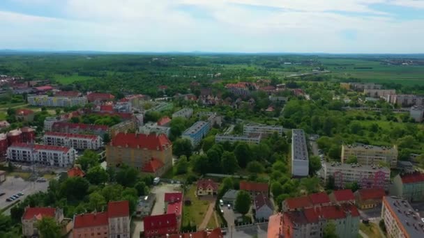 Panorama Houses Legnica Domy Aerial View Poland High Quality Footage — Stok video