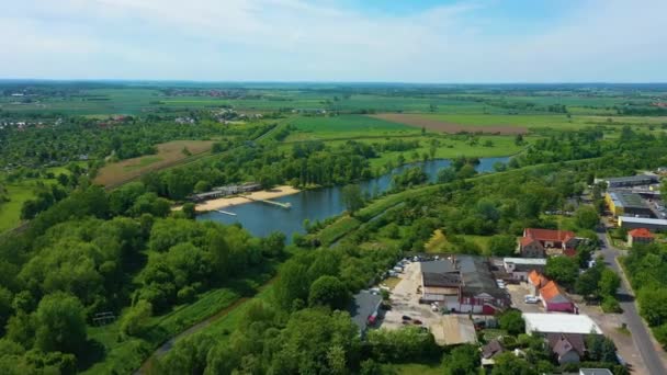Kormoran Swimming Pool Legnica Kapielisko Aerial View Poland High Quality — Stok video